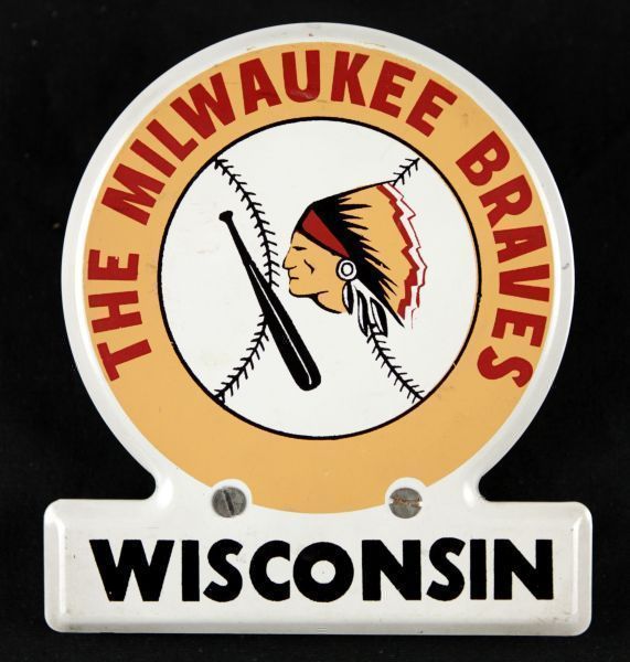 1953-65 Milwaukee Braves License Plate Attachment